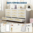 thumbnail image 6 of M optimized 12 Drawer Dresser for Bedroom, Modern Rattan Chest of Drawers, Wood Storage Organizer with Drawers and Handles, for Nursery, Entryway, Living Room, 6 of 8