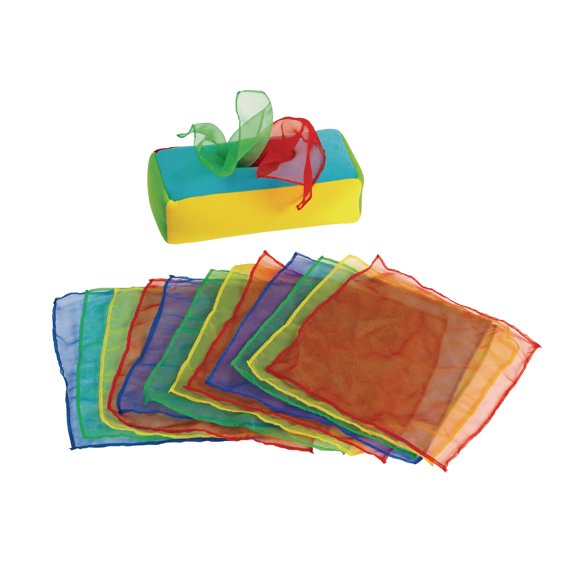 Caja de Pañuelos de Felpa Excellerations ACHOO con 12 Bufandas Educativas para Bebes