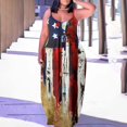 thumbnail image 1 of SMihono Robe Maxi Bohème d'Été pour Femmes Grande Taille Mode Féminine Col Rond Sans Manches Robe Imprimée de Plage, 1 of 7
