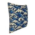 thumbnail image 2 of Haiem Japanese Water Wave Print Velvet Soft Solid Decorative Square Throw Pillow Covers Set with Elegant Piping Christmas Cushion Case for Sofa Bedroom Car-16"x16", 2 of 8