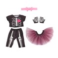thumbnail image 4 of Ensemble de Vêtements de Poupée Effrayant Os Imprimé Jupe Poupée Gants Chemise de Poupée pour Poupées, 4 of 9