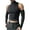 #061-Black, variant on Donemore Men's Fitness Workout Off-Shoulder Long Sleeve High Neck Slim Fit Casual Solid Color Trendy Top