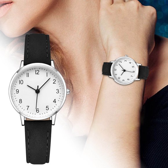 Hearth & Gear Couple Watch Easy To Read Arabic Numerals Scale Analog Quartz Wristwatch Men Women Student Fashion Leather Strap Watch Wristwatches for Women Big And Tall for Men Men Watch Band Watch