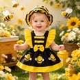 thumbnail image 2 of Ymyiu Baby Outfit Baby Girl Romper Infant Baby Clothes with Hat Summer One-Piece Toddler Girls Jumpsuit Overall Pants Set 3 6 Months (Yellow,3-6 Months), 2 of 6