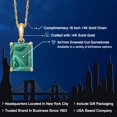thumbnail image 2 of Gem Stone King 14K Yellow Gold Green Malachite Pendant Necklace | 3.50 Cttw | Gemstone Birthstone | Emerald Cut 9X7MM | Gold Necklace for Women | With 18 inch Gold Chain, 2 of 6