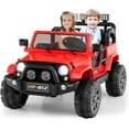 thumbnail image 1 of OLAKIDS 2 Seater Ride on Truck, 12V Battery Powered Electric Vehicle for Kids with Remote Control, Power Display, LED Lights, Story, Suspension System, MP3, Ride on Toy for 3+ Boys Girls, 1 of 9