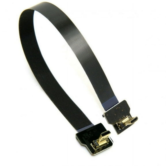 Xiwai CYFPV 90 Degree Down Angled FPV Micro HDMI Male to Up Angled Micro HDMI FPC Flat Cable 10cm for FPV HDTV Multicopter Aerial Photography