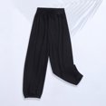 thumbnail image 2 of ZACPNCV Boys Girls Long Bloomers Soft Cotton Summer Pants Kids Solid Elastic Waist Harem Pants Basic Joggers Lounge Trousers Black 5-6 Years, 2 of 6