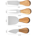 thumbnail image 2 of Ensemble de 4 Pcs Couteaux à Fromage avec Manche en Bois d'Acacia, 2 of 5