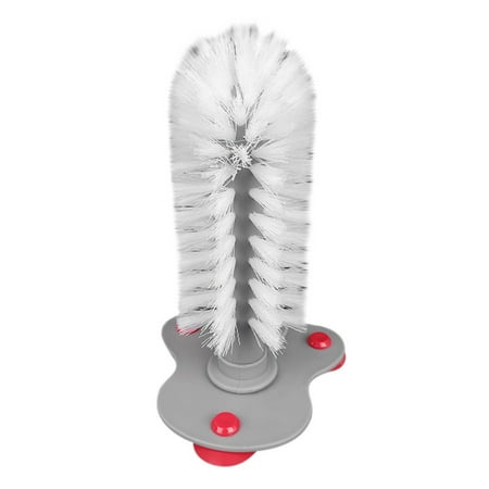 

Clearance! Bottle Brush(1pc) Creatives Water Bottle Brush with Suction Cup Glass Bottle Cleaning Brush Kitchen Rotate Washing Cup Brush 19cm