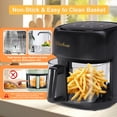 thumbnail image 6 of Bluebow 5 Quart Air Fryer with 360° Viewing Glass Pot, 8-in-1 Digital Touchscreen, Nonstick & Dishwasher Safe Basket, Less Oil, 1350W (Black), 6 of 9
