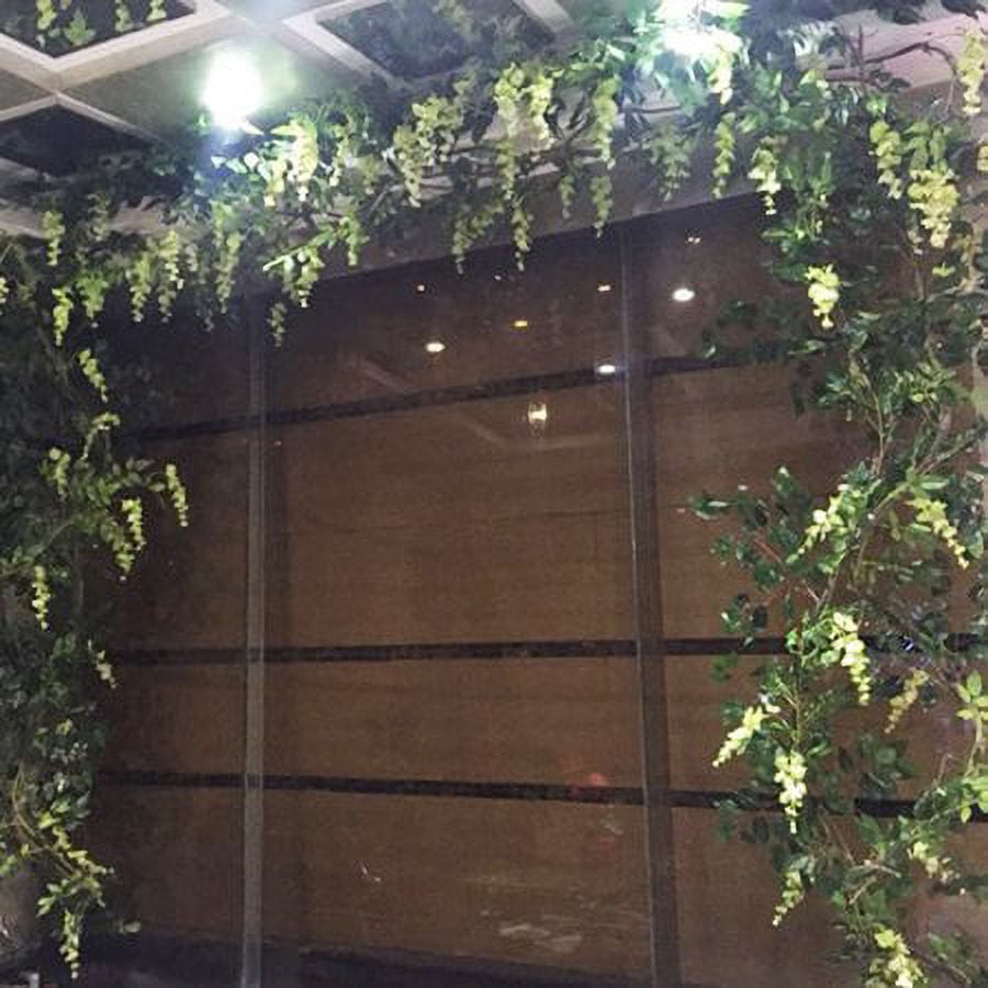 Morttic 4PCS 200CM Hanging Artificial Flowers Garland Silk Wisteria Fake Garden Ivy Rattan Plants Vines Decor Wedding Party Home, Light Pink