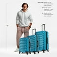 thumbnail image 3 of InUSA Endurance 3-Piece Hardside Luggage Sets with Spinner Wheels, Handle, Trolley, (20"/24"/28"), Teal, 3 of 12