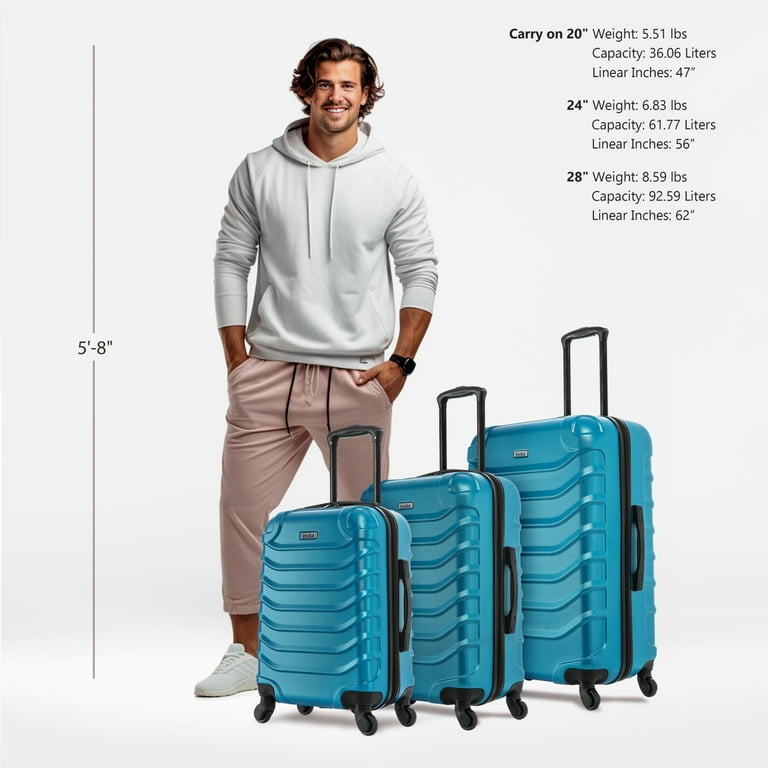 InUSA Endurance 3-Piece Hardside Luggage Sets with Spinner Wheels