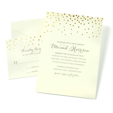 Gartner Studios Wedding Printed Invitations with Envelopes, 5.6" x 7.5" (50 Count)