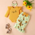 thumbnail image 2 of qiiinnHk Baby Girl Clothes Long Sleeve Romper Bodysuit and Bee Print Pants Fall Winter Baby Girl Outfit Sets 6-9 Months,Yellow, 2 of 5