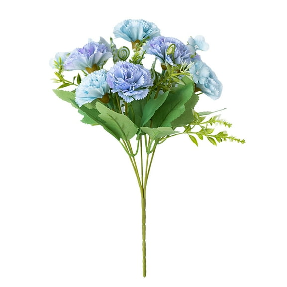 Beautynvta Artificial Carnation Flowers, Fake Carnation Silk Flowers with Stems, Artificial Carnations Bouquet for Mother's Day Wedding Anniversary Birthday Floral Arrangements Decoration, Blue