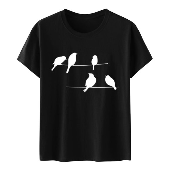 Xuewenshw Women's Model Heart Cup Printed Art Heart Cup Printed Round Neck Short Sleeve Top T Shirt Women T Shirt Summer