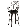 thumbnail image 6 of Linon Jurgens 30" Round Metal High Back Bar Stool, Matte Bronze/Dark Brown Faux Leather, 6 of 7