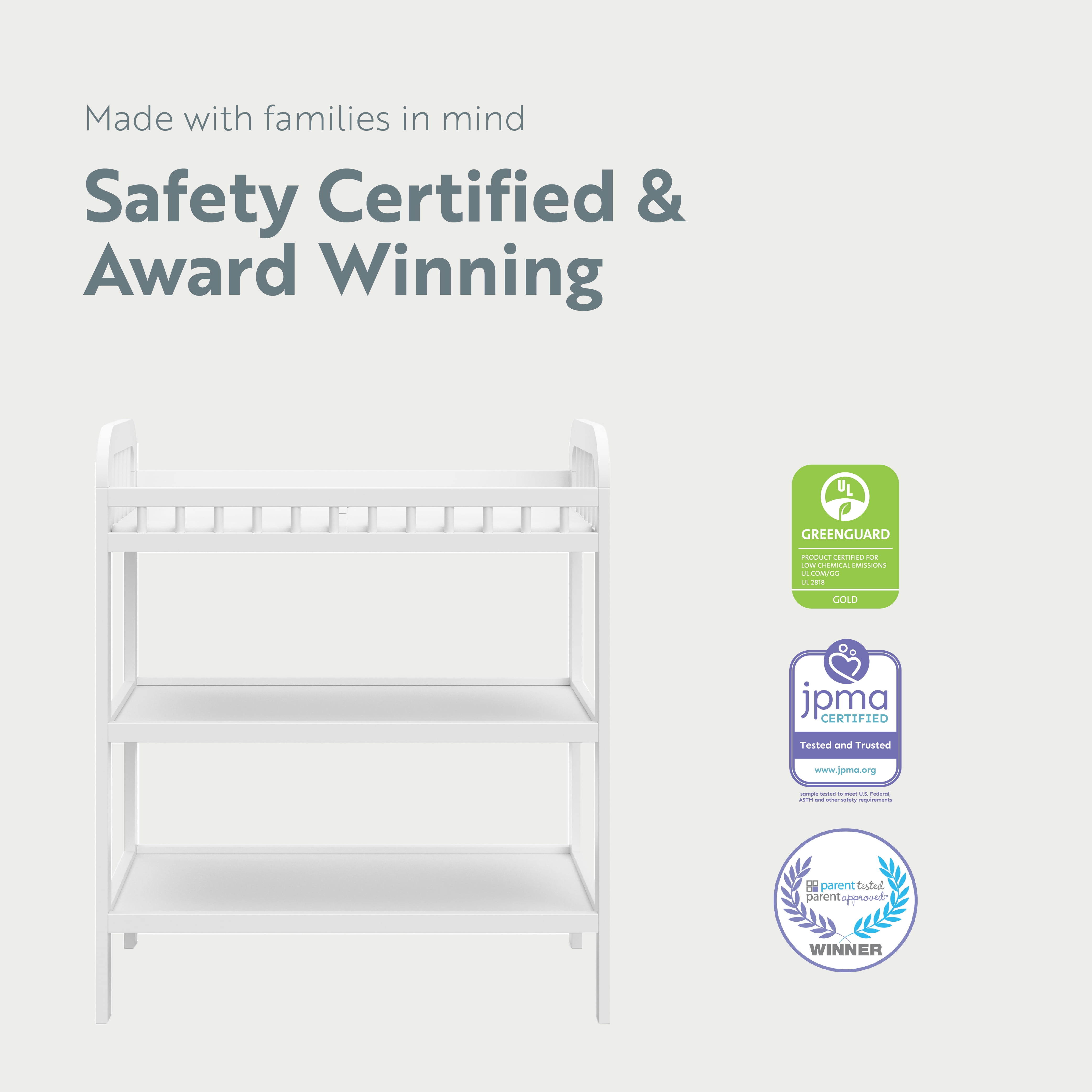 Storkcraft Pasadena Infant Changing Table with Changing Pad, White