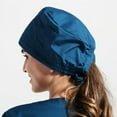 thumbnail image 4 of SPRING PARK Solid Color Beautician Chef Gravida Scrub Cap Round Bouffant Adjustable Casual Elastic Hat HOT, 4 of 6