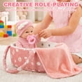 thumbnail image 6 of Keyohome Baby Dolls, 12" Baby Doll Playset with Sleeping Carrier Bassinet Bed Set in Gift Box, Soft Reborn Baby Doll with Cloths/Blanket/Feeding Kit for Girls Ages 3+, 6 of 9