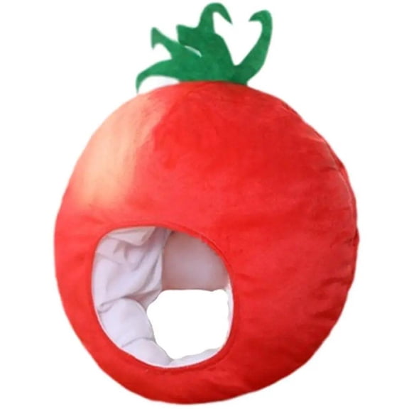 Yvsxxv Plush Tomato Novelty Hat, Soft Vegetable Themed Decorative Headwear for Festival & Party, 12.9915.35inch