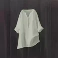 thumbnail image 4 of Tunique Ample d'Été à Manches Longues pour Femmes Enceintes, Grande Taille, Blanche, 4 of 5