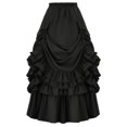thumbnail image 1 of Womens Halloween Costumes Gothic Skirts for Women Gothic Dark Vintage Style High Waist Short Front Back Long Irregular Ruffle Edge Spliced Skirt, 1 of 6