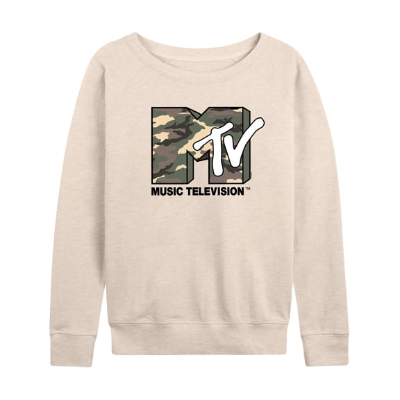 MTV Logo - Camo Logo - Women's French Terry Long Sleeve Pullover