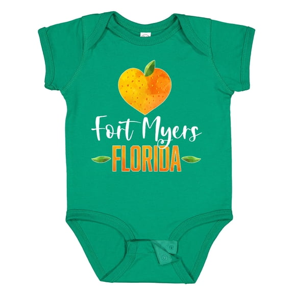 Inktastic Fort Myers Florida Orange in Heart Boys or Girls Baby Bodysuit