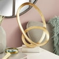 thumbnail image 3 of 12" x 17" Gold Aluminum Metal Loop Geometric Sculpture with Marble Base, by CosmoLiving by Cosmopolitan, 3 of 12