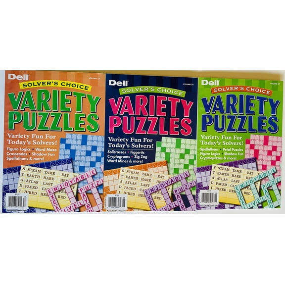 Volume 57, 58, and 59 of the Penny Press Dell Solver's Choice Variety Puzzles