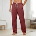 thumbnail image 2 of PIMSSY Men Pants Casual Trousers With Button Solid Color Comfort Fit Relaxed Modern Chino Style Versatile Everyday Wear Male Soft Slacks, 2 of 5