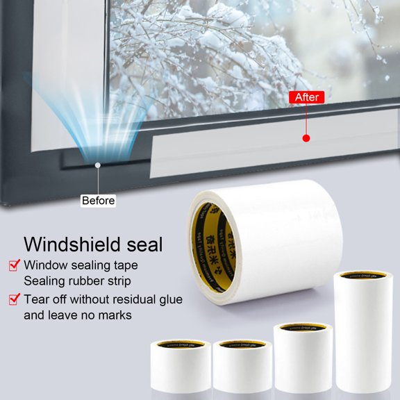 1 Roll 300/500CM Window Sealing Tape Self-Adhesive Weather Stripping Winter Windproof Waterproof Home Office Door Window Insulation Tape