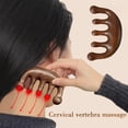 thumbnail image 2 of Brown Wooden Five-Tooth Dolphin Massage Comb For Hair Care And Scalp Relaxation, 2 of 8