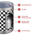 thumbnail image 4 of 12oz Tumblers Black and White Checkered Pattern Vacuum Insulated Stainless Steel Travel Tumbler Cups Mug with Lid and Straw for Beer,Coffee,Beverages with Cleaning Brush for Cold & Hot Drinks, 4 of 5