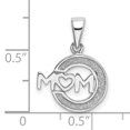 thumbnail image 3 of Sterling Silver Rhodium-plated Enamel Glitter Fabric MOM Pendant, 3 of 3