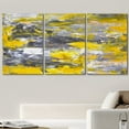 thumbnail image 2 of wall26 Canvas Print Wall Art Set Gray &amp; Yellow Grunge Brushstrokes Abstract Shapes Illustrations Modern Art Chic Colorful Multicolor Ultra for Living Room, Bedroom, Office - 24"x36"x3, 2 of 5