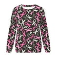 thumbnail image 4 of Homenesgenics Breast Cancer Awareness Shirts Plus Size for Women and Men Fashion Women's Casual Long Sleeve Round Neck Printed Ladies Sweatshirt Tops Blouse Sweatshirts Black S, 4 of 5