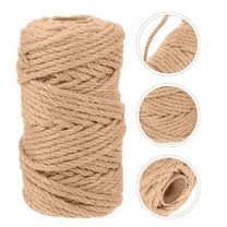 Slaprin 164 Feet 5mm Thick Twisted Nautical Rope for Crafts and Gift Wrapping - Decorative Hemp Jute String Twine (Brown) - Jute Rope