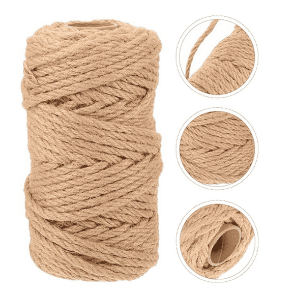 Slaprin 164 Feet 5mm Thick Twisted Nautical Rope for Crafts and Gift Wrapping - Decorative Hemp Jute String Twine (Brown) - Jute Rope