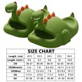 thumbnail image 5 of Pantuflas de dinosaurio Dinosaurio 3D lindos toboganes punta abierta antideslizante suave cómodo secado rápido (verde militar 35, 5 of 5