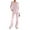 A01-Pink, variant on QATAINLAV Pink Womens Fleece Pajama Set Casual V Neck Long Sleeve Pullover and Wide Leg Lounge Pants 2 Piece Sets Sleepwear