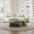 thumbnail image 4 of Ashcroft Modern Polyester Durable Upholstered Sofa, Cream, 4 of 5