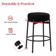 thumbnail image 2 of Ktaxon 24" Backless Bar Stools Set of 4, Modern Swivel Barstools with Footrest, Teddy Fleece Padded Counter Height Barstool Chairs 4 pcs, Black, 2 of 7