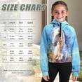 thumbnail image 7 of Chaqlin Watercolor Horse Lightweight Sweatshirt Youth Girls Zip Up with Pocket Casual Pullover Athletic Zip Up Lightweight Sweatshirt Size 9-10, 7 of 7