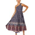 thumbnail image 2 of Leesechin Clearance Dresses for Women Summer Bohemian Spaghetti Strap Smocked Tiered Long Beach Sun Dresses Sleeveless Solid Maxi Dress, 2 of 5