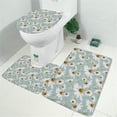 thumbnail image 2 of Light Blue Daisy Flower Pattern Bathroom Rugs Sets 3 Piece,Toilet Cover Set,Absorbent Non Slip Bathroom Mats Sets with U-Shaped Contour Rug Toilet Rug Set, 2 of 5