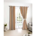 thumbnail image 3 of Burnt Orange Striped Blackout Curtains for Bedroom/Living Room, Thermal Insulated Kitchen Curtains, Farmhouse Orange Ombre Stripes Grommet Darkening Window Treatment Drapes 27.5"x39"x2, 3 of 8